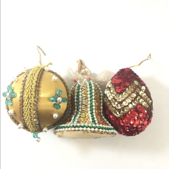 Christmas Bell Vintage Sequin Ornaments - Picture 1 of 3